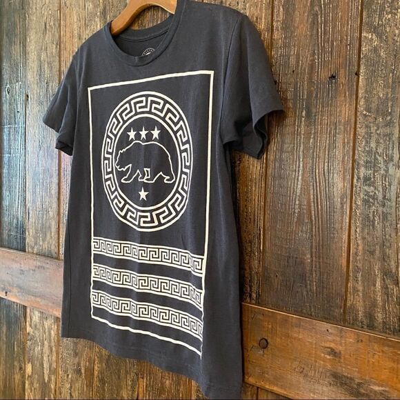 Spektrum Sz M Gray Republic of California Bear Grunge Vine Cotton Casual T-Shirt - Picture 4 of 7